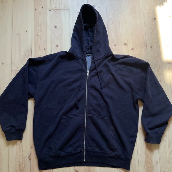 Brandy Melville navy blue Christy Hoodie oversized zip up - Picture 1 of 2